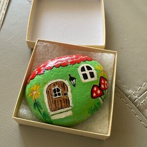 Hand Painted House Rock front and back with gift Box